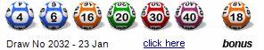 Draw: 2032 - 4,6,16,20,30,40, bonus 18