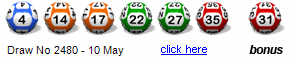 Draw: 2480 - 4,14,17,22,27,35, bonus 31