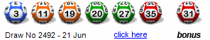 Draw: 2492 - 3,11,19,20,27,35, bonus 31
