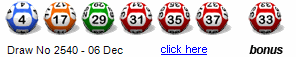 Draw: 2540 - 4,17,29,31,35,37, bonus 33