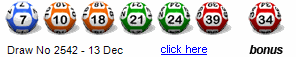 Draw: 2542 - 7,10,18,21,24,39, bonus 34