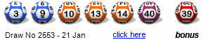 Draw: 2553 - 3,9,10,13,14,40, bonus 39