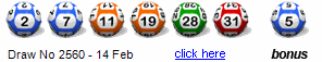 Draw: 2560 - 2,7,11,19,28,31, bonus 5